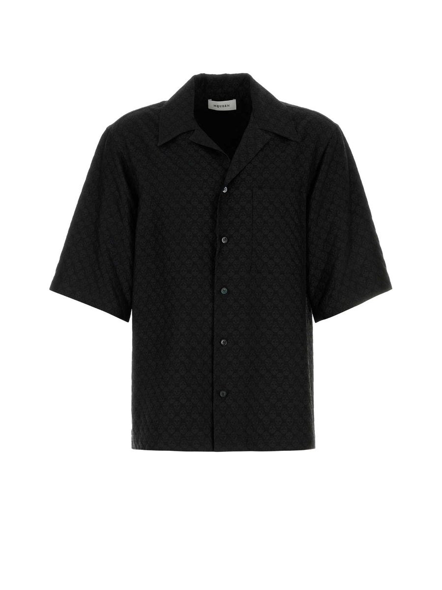 Alexander McQueen Camp Collar Hawaiian Shirt in Black