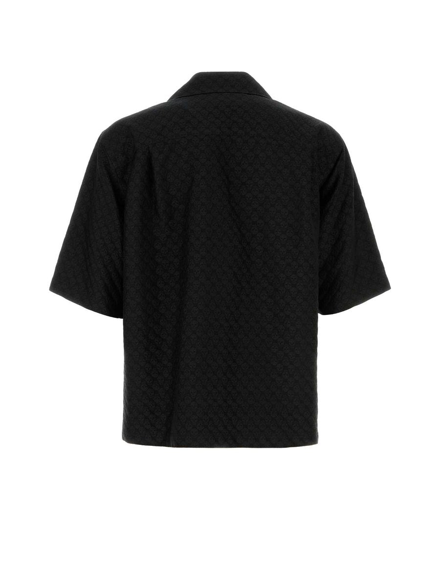 Alexander McQueen Camp Collar Hawaiian Shirt in Black