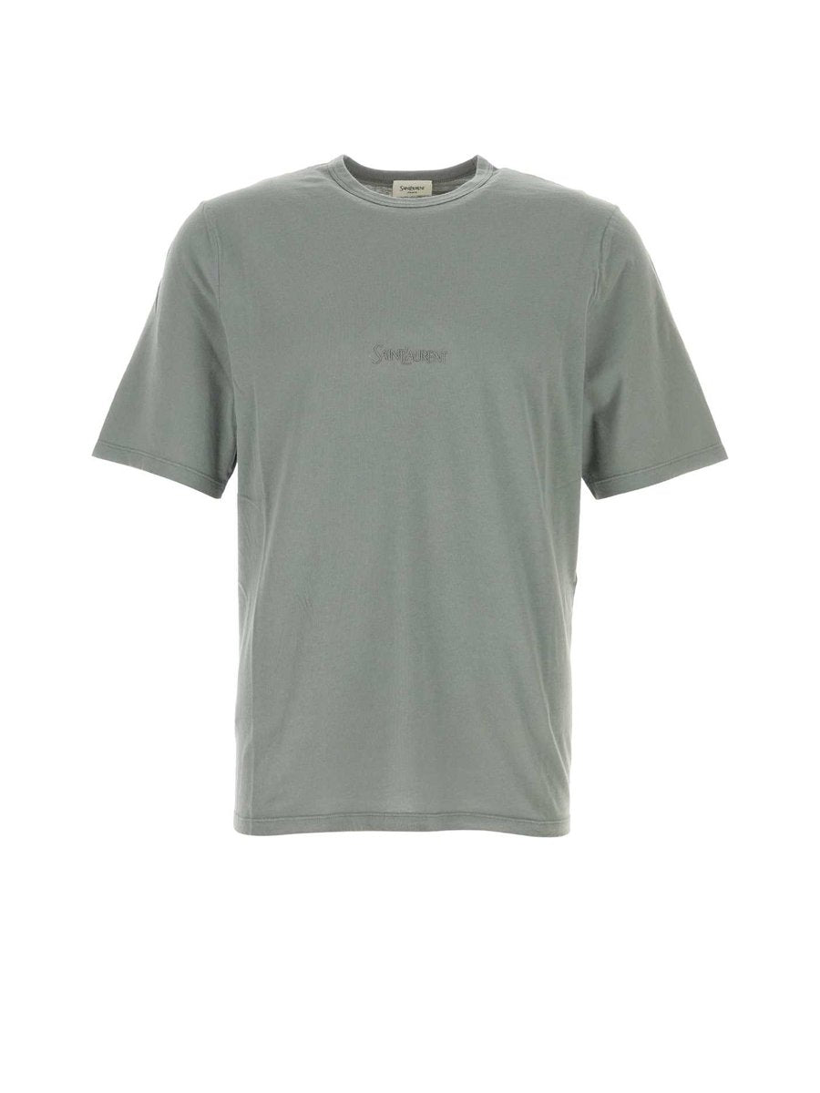 Saint Laurent T-Shirt in Green Cotton