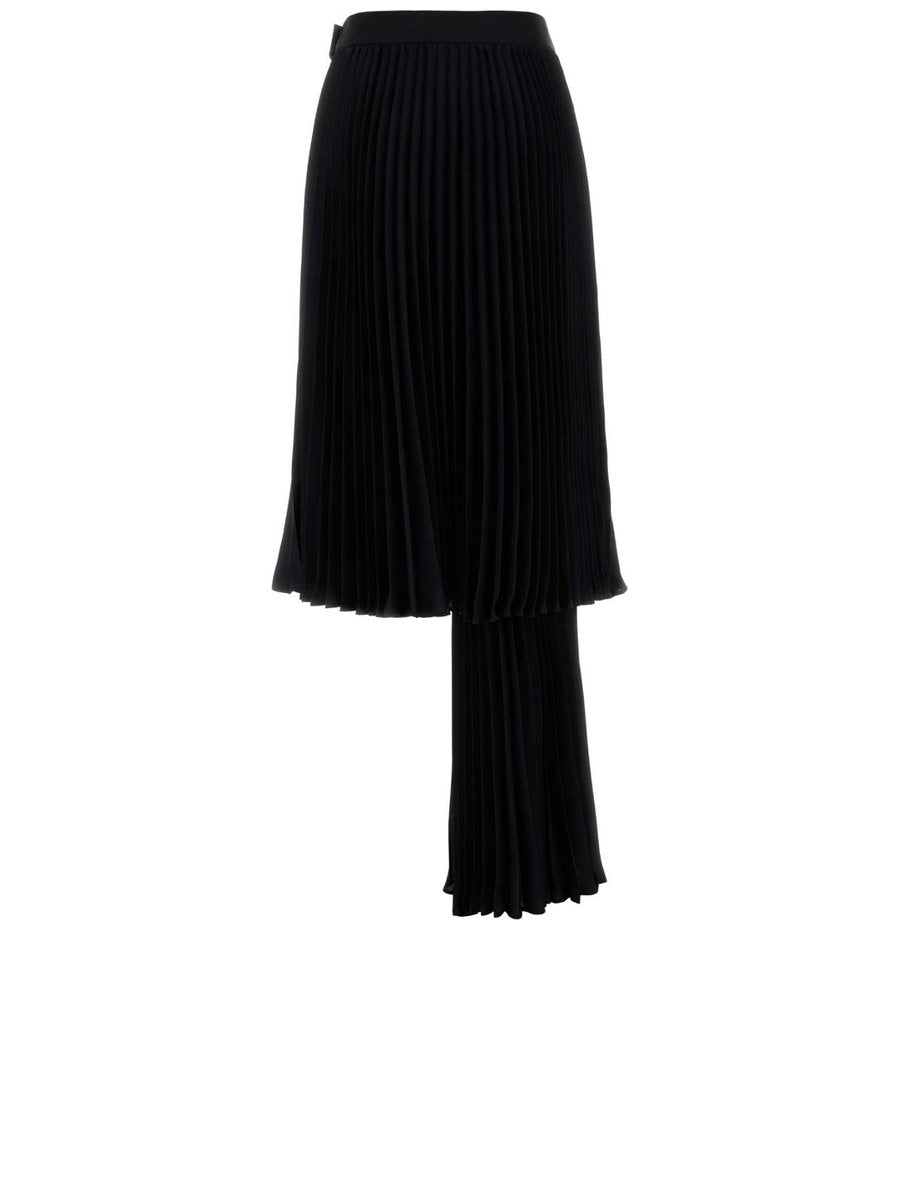 Bottega Veneta Pleated Skirt Pants in Black Polyester