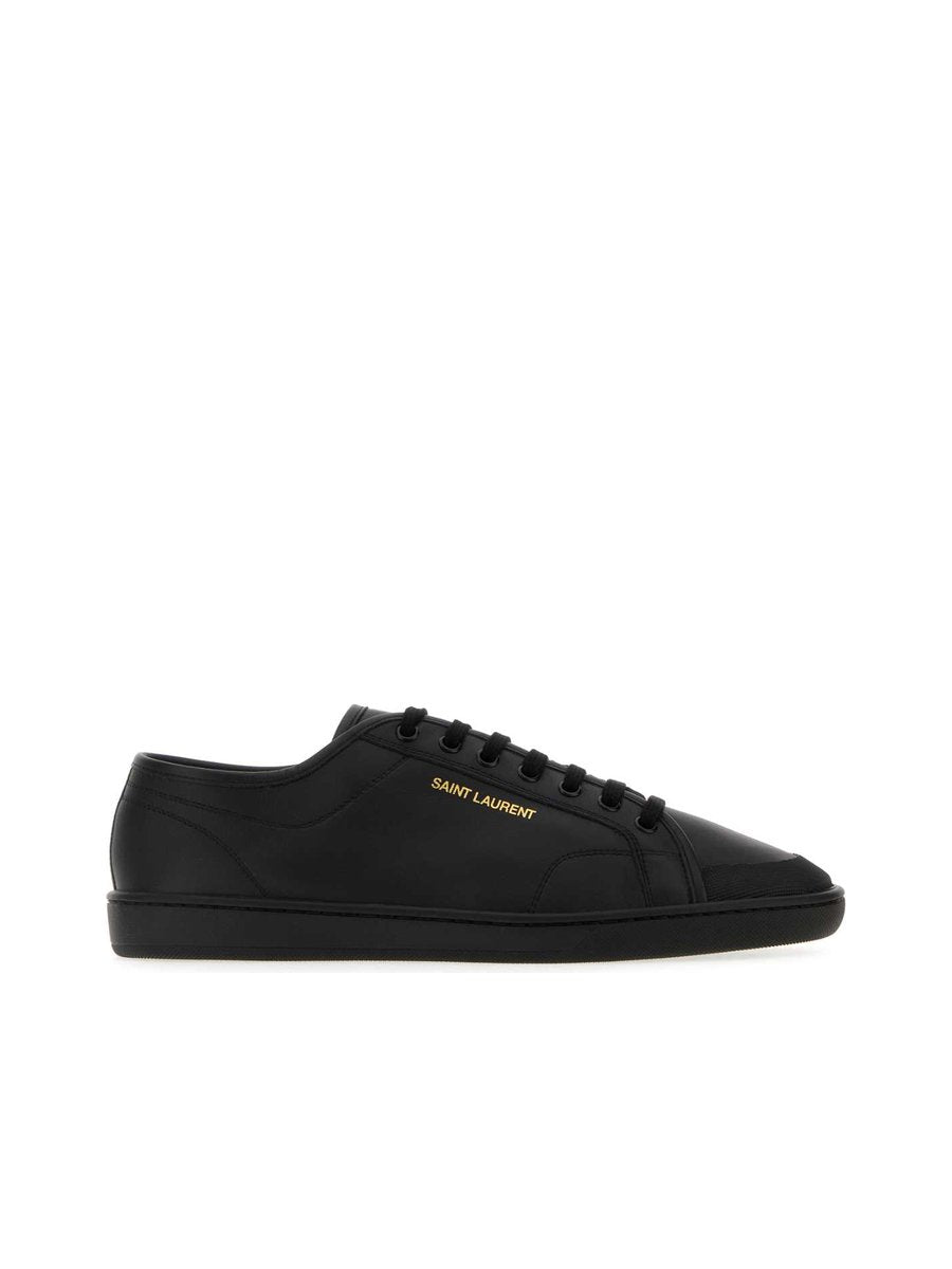 Saint Laurent Gym Low Top Sneakers in Black Calfskin