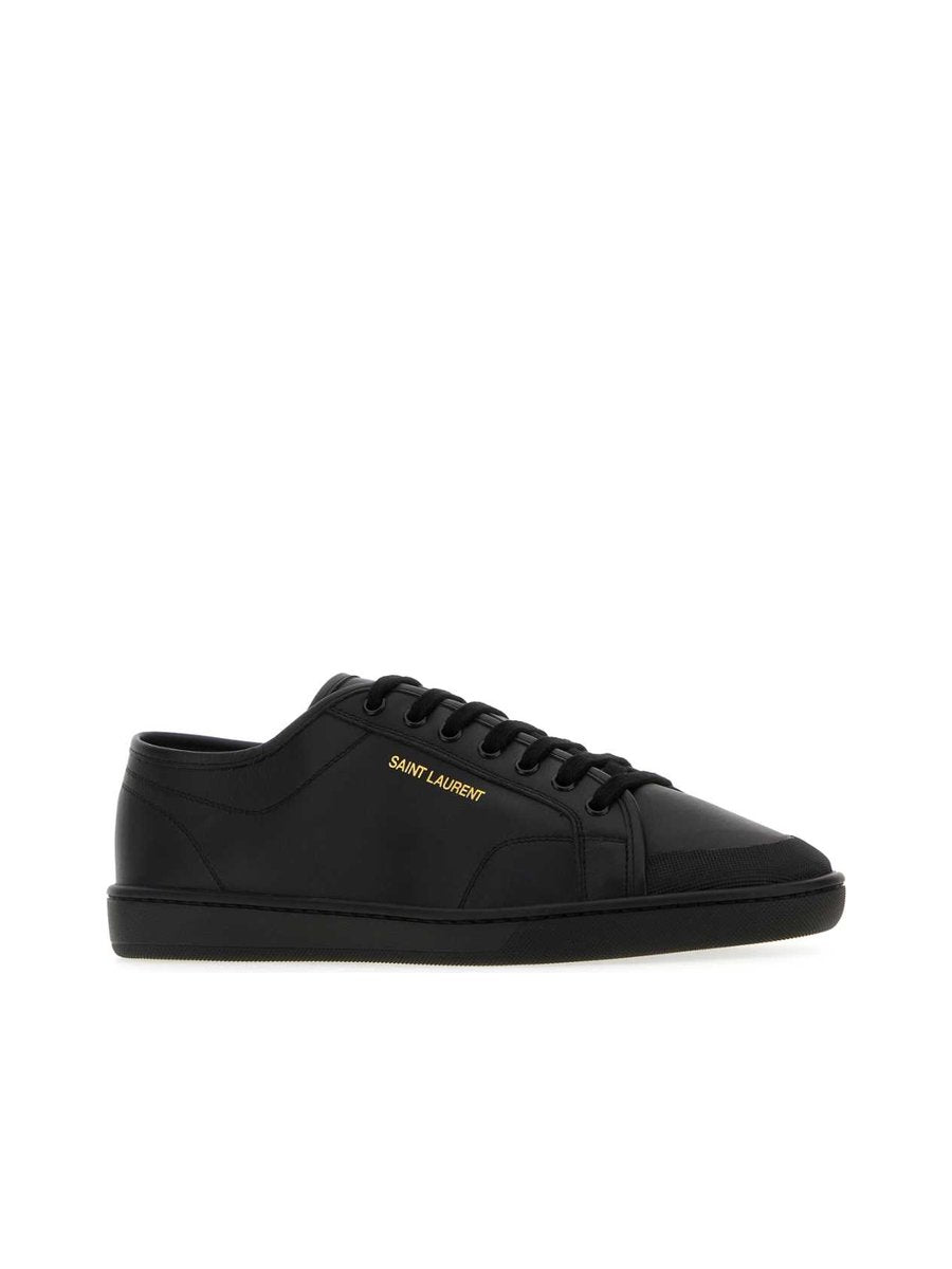 Saint Laurent Gym Low Top Sneakers in Black Calfskin