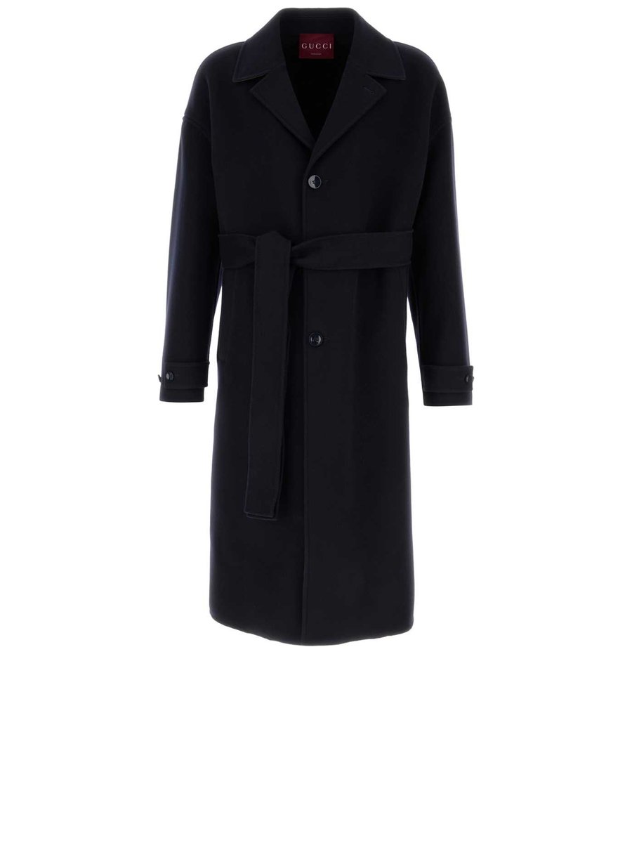 Gucci Coat in Blue Wool Cashmere