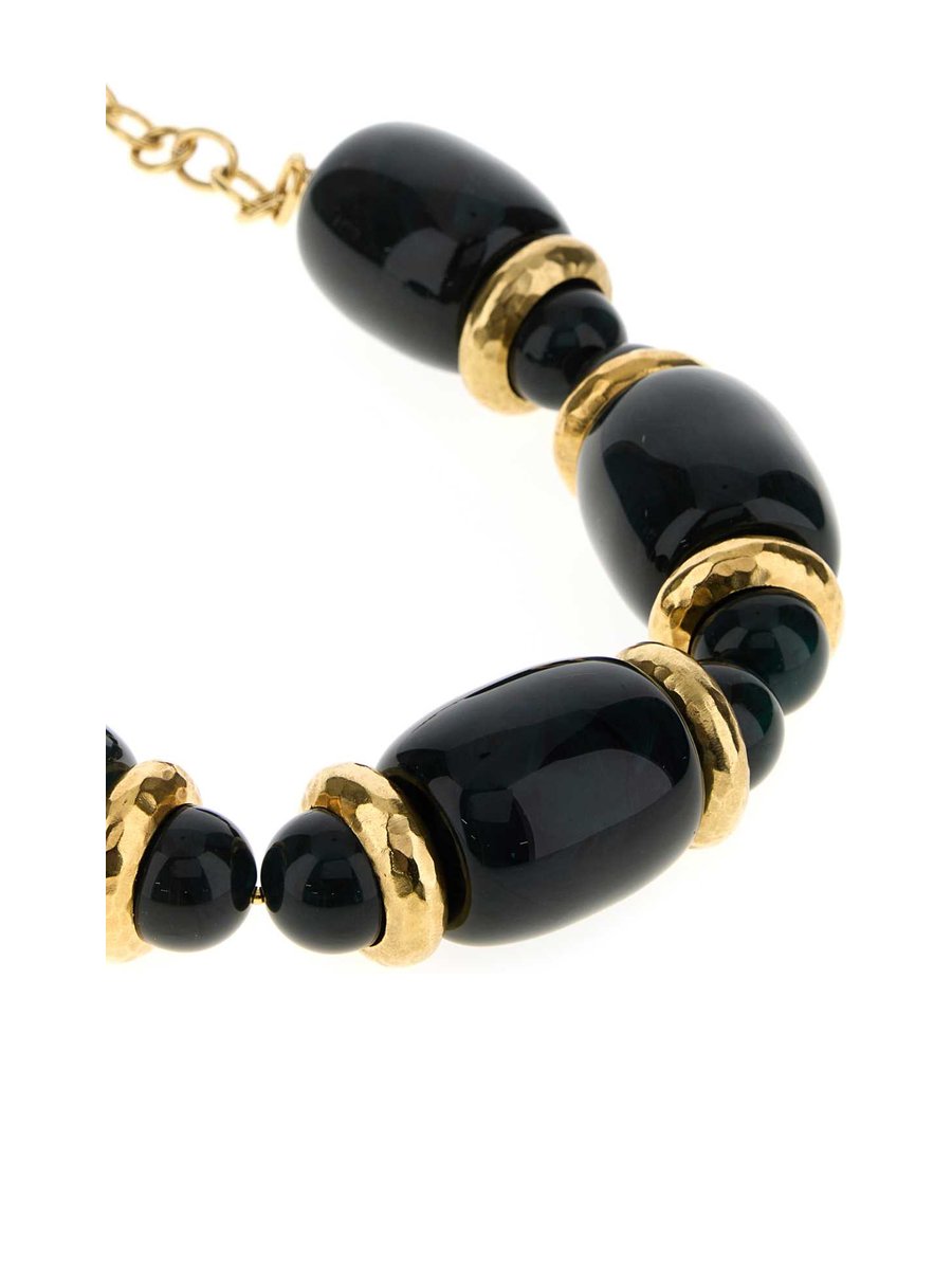 Saint Laurent Tonneau Short Necklace in Multicoloured Resin and Metal
