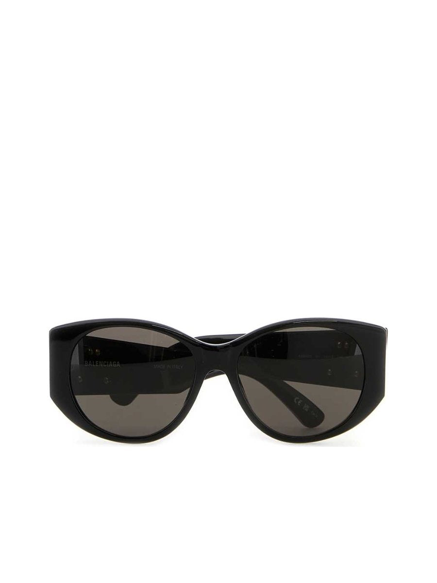 Balenciaga Nano Round BB Sunglasses in Black Acetate