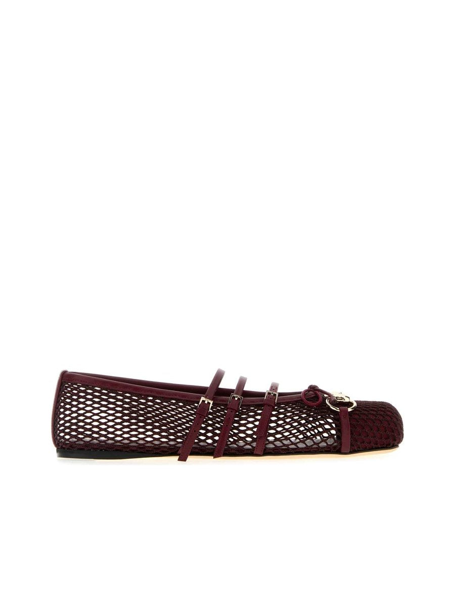 Gucci Ballet Flats in Burgundy Lambskin