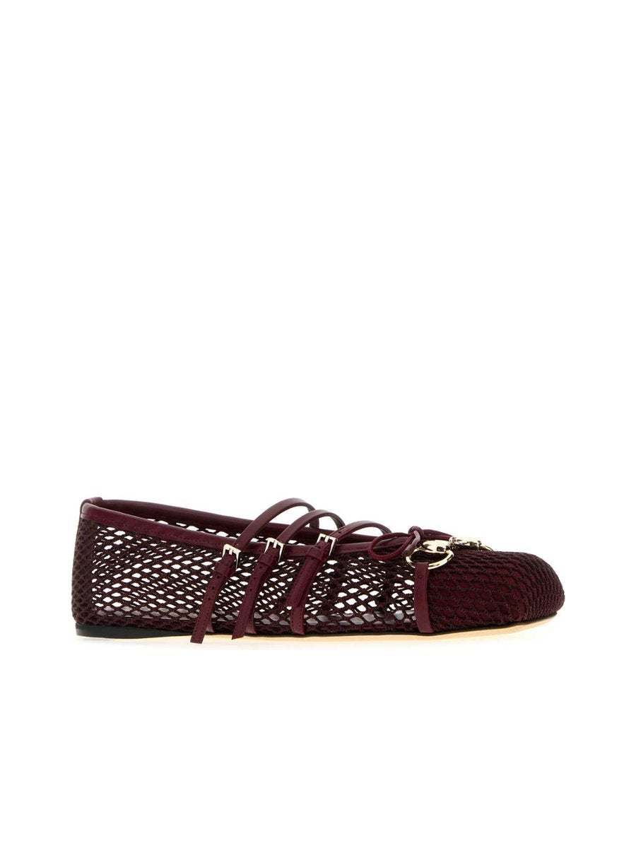 Gucci Ballet Flats in Burgundy Lambskin