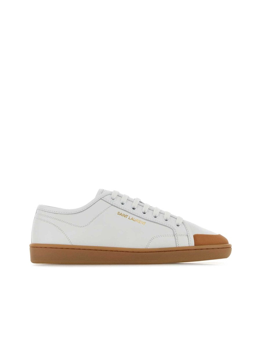 Saint Laurent SL/06 Mid-Top Sneakers in White Leather