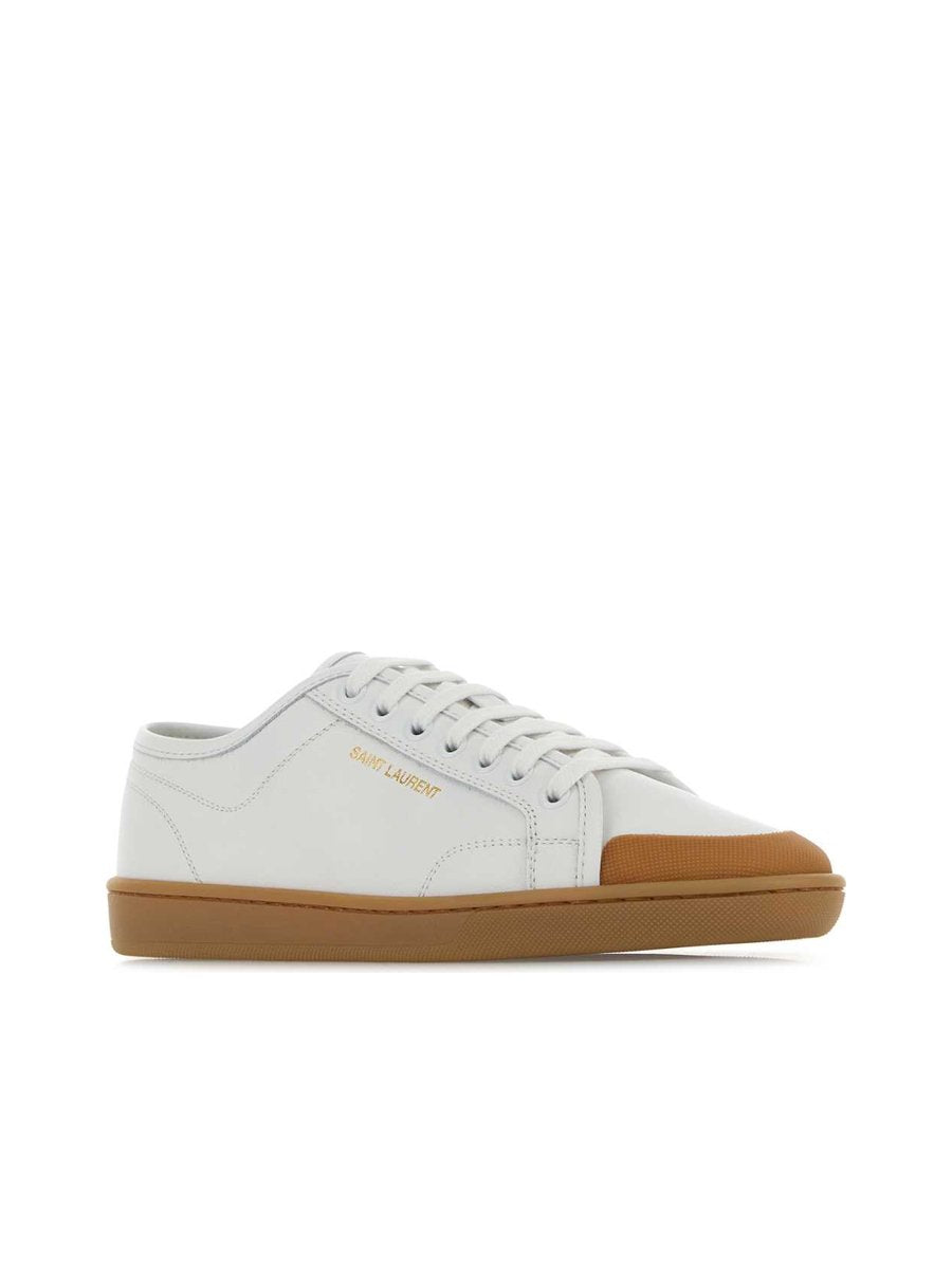 Saint Laurent SL/06 Mid-Top Sneakers in White Leather