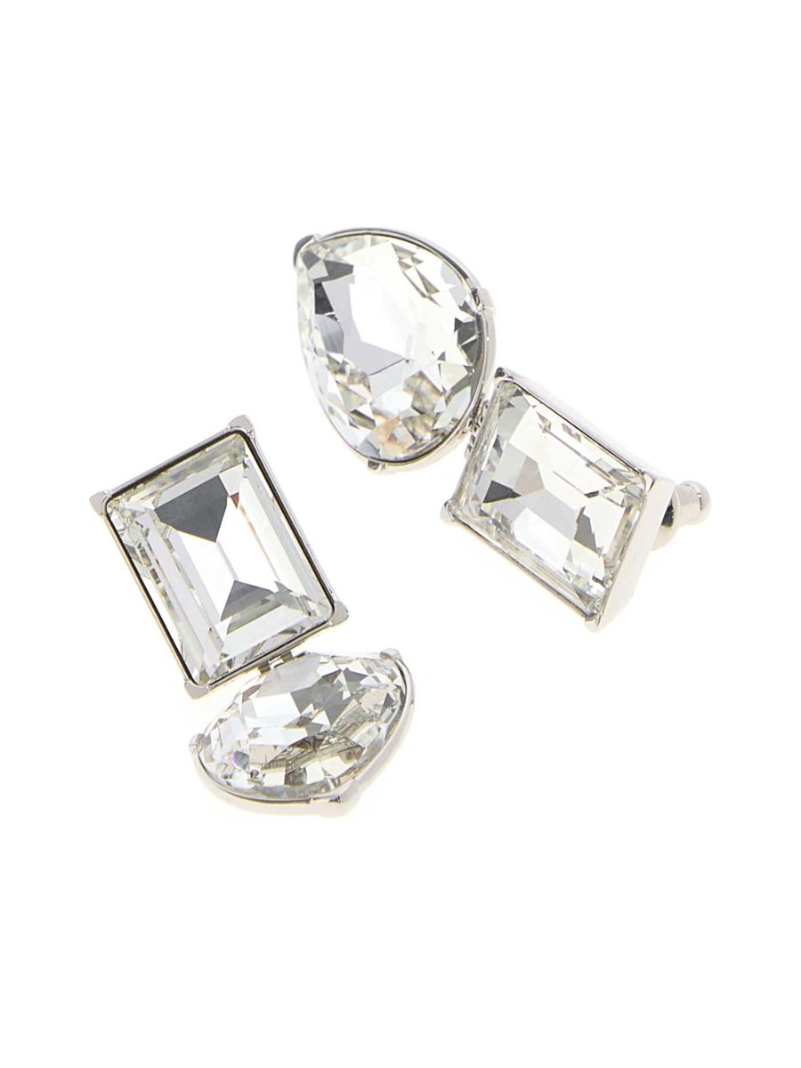 Alexander McQueen Cocktail Earrings in Silver Brass and Glass