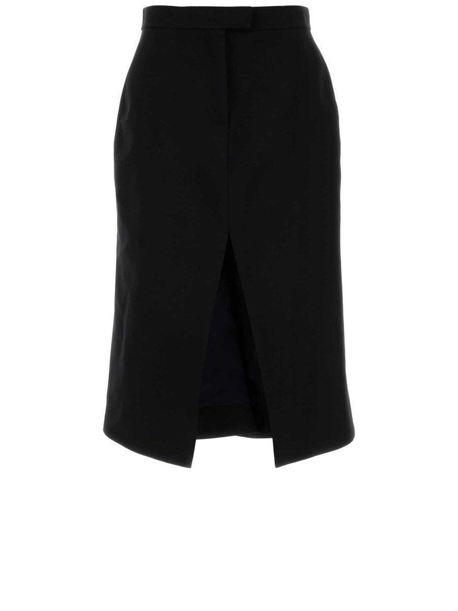 Alexander McQueen Kick Back Skirt in Black Wool