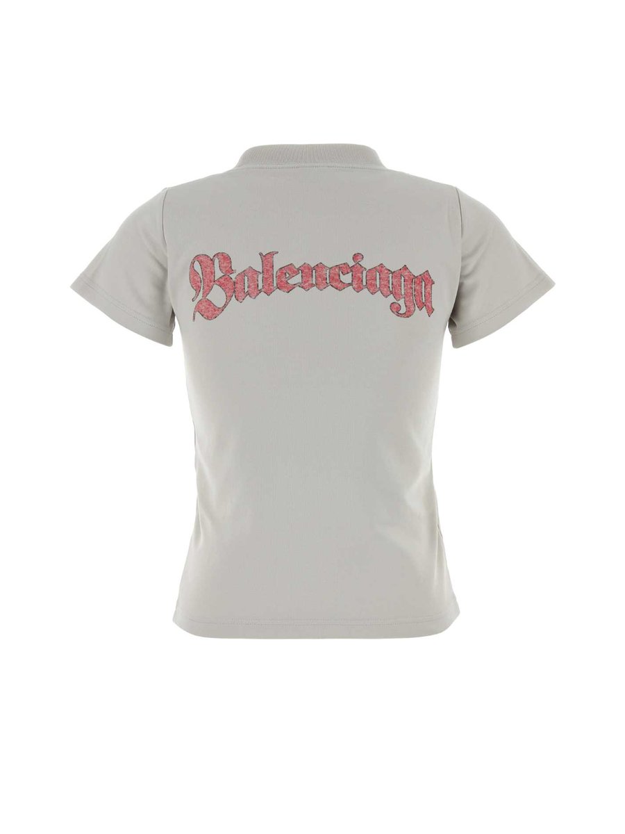 Balenciaga Fitted T-Shirt in Grey Cotton