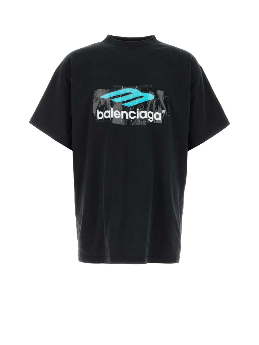 Balenciaga Oversized T-Shirt in Black Cotton