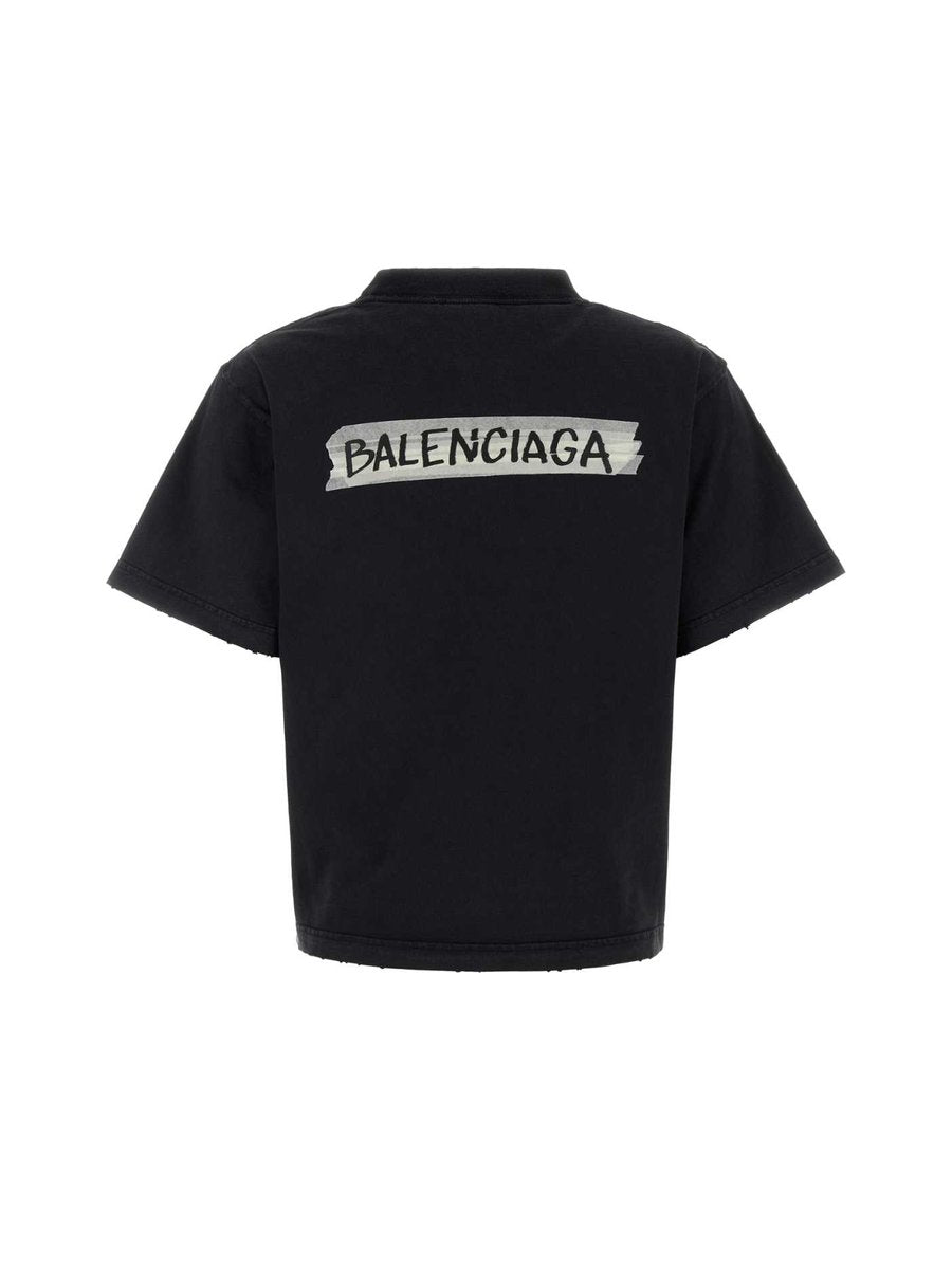Balenciaga Medium Fit T-Shirt in Black Cotton