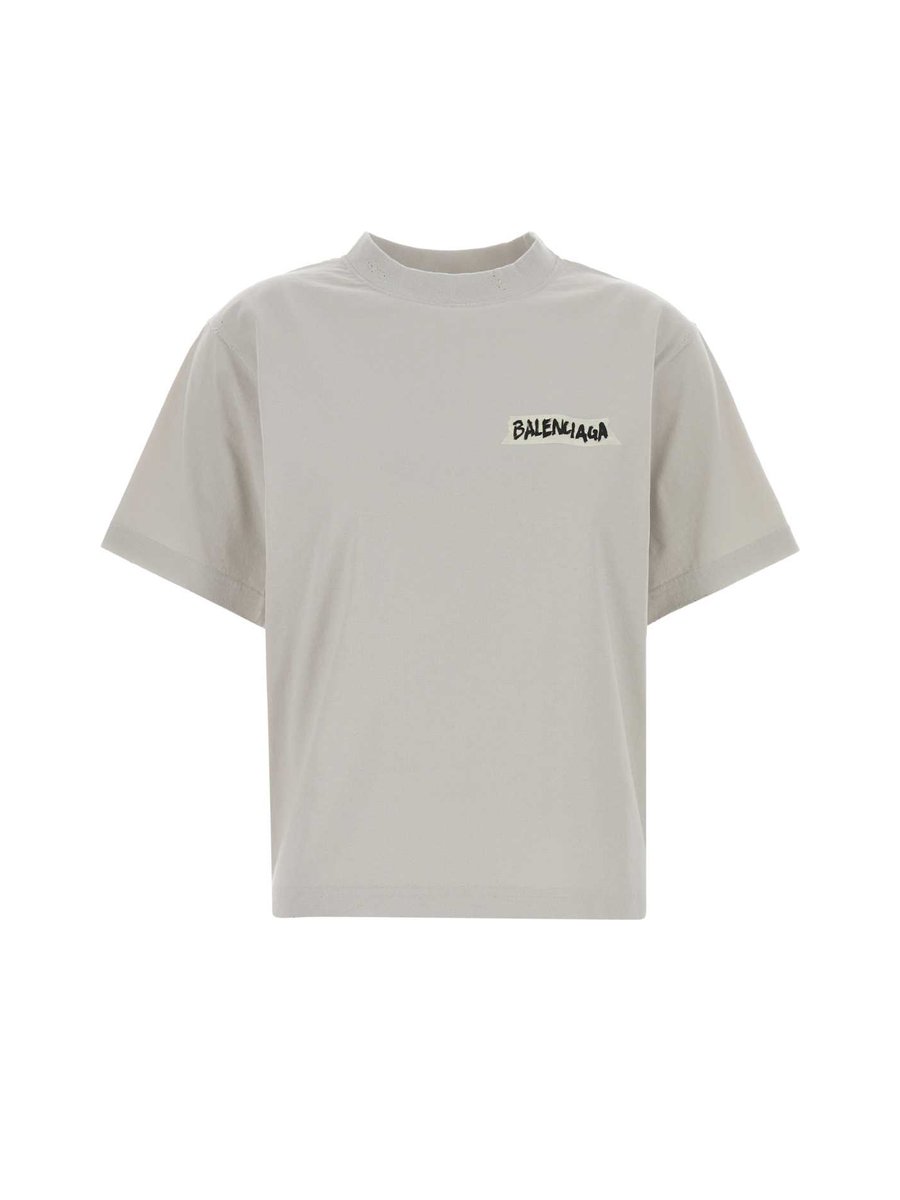 Balenciaga Medium Fit T-Shirt in White Cotton