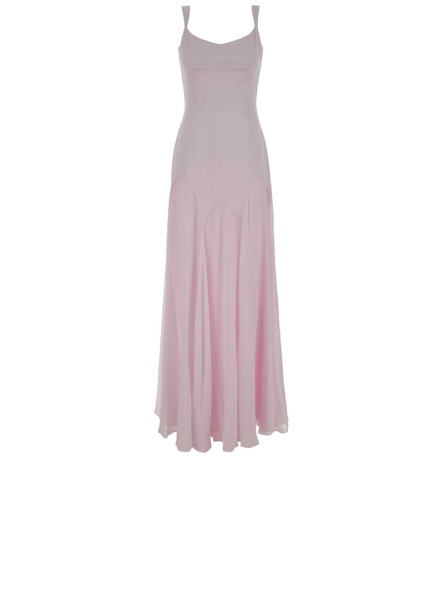 Alexander McQueen Fitted Maxi Dress in Purple Viscose