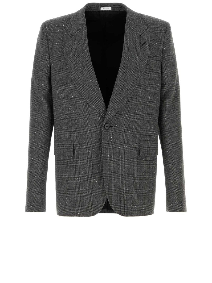 Alexander McQueen Round Rever Jacket in Checked Wool