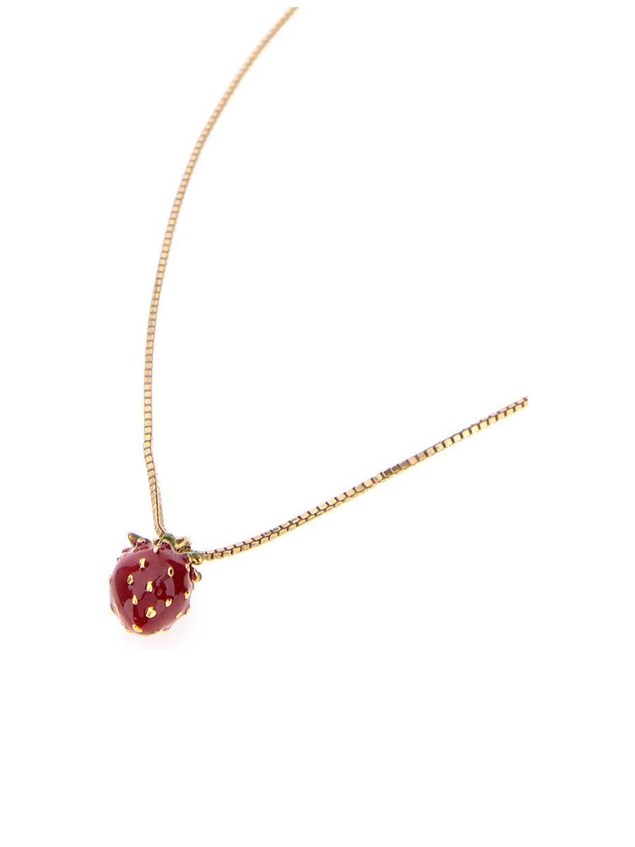 Saint Laurent Strawberry Gold Chain Necklace