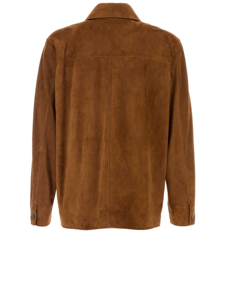 Saint Laurent Shirt Jacket in Camel Lambskin