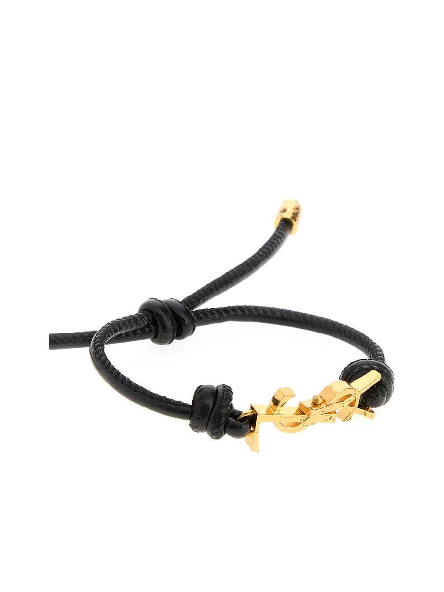 Saint Laurent YSL Bracelet in Black Nappa Leather