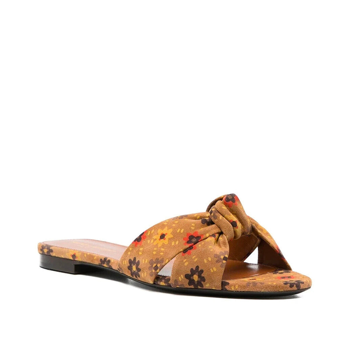 Saint Laurent Bianca Knotted Suede Slides