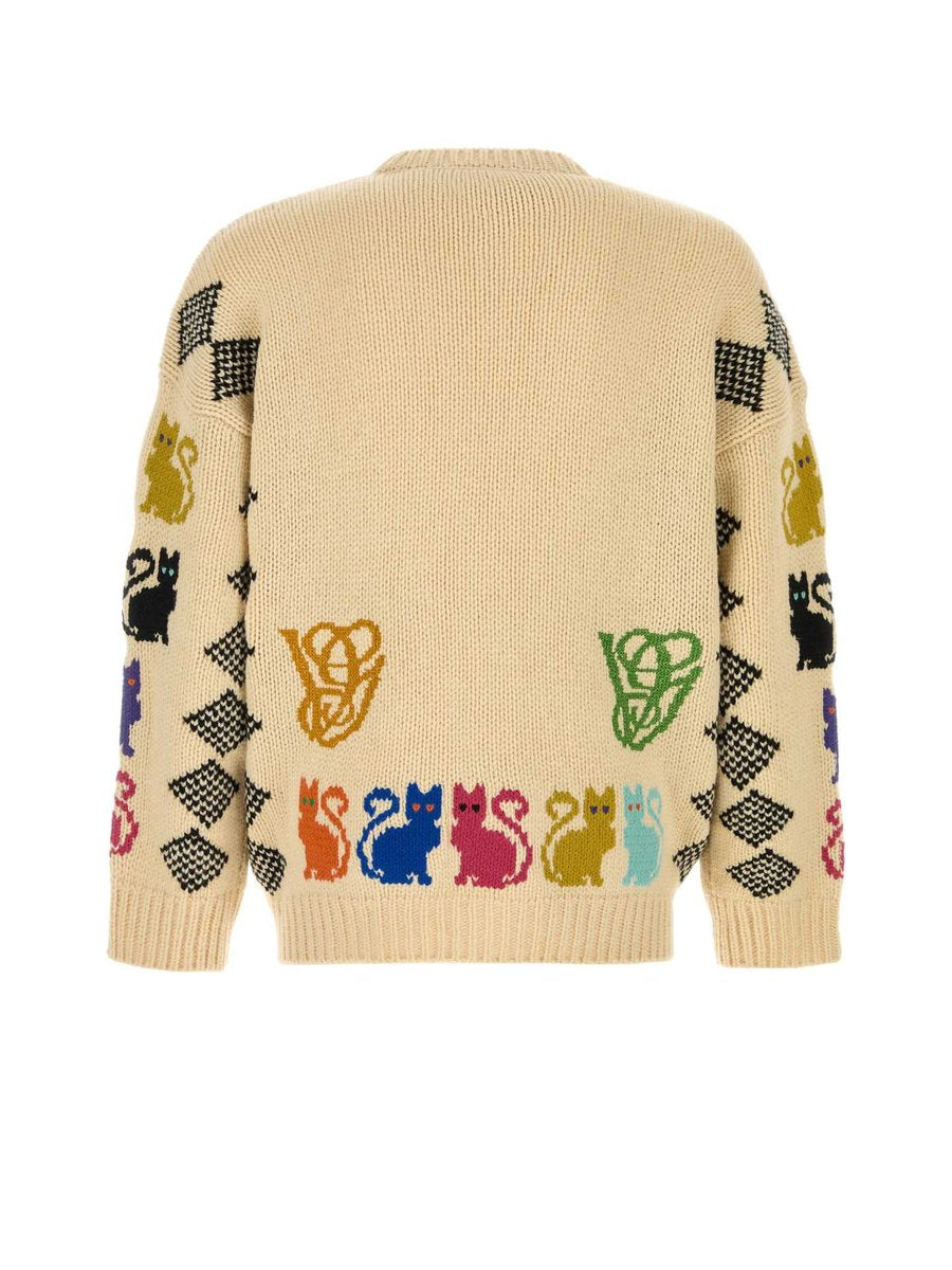 Valentino Loose Fit Cardigan in Yellow Virgin Wool