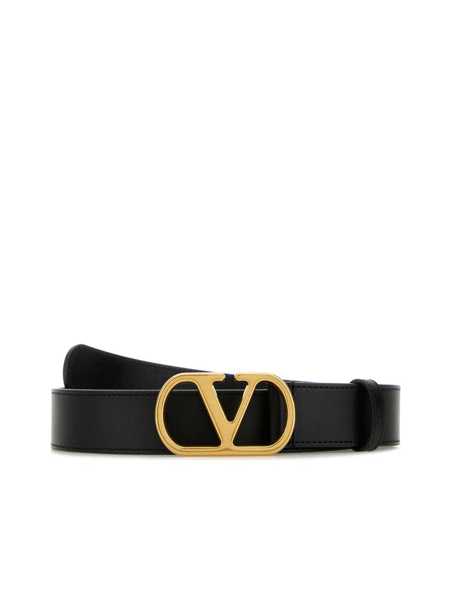 Valentino VLogo Signature Belt in White Cotton Nylon