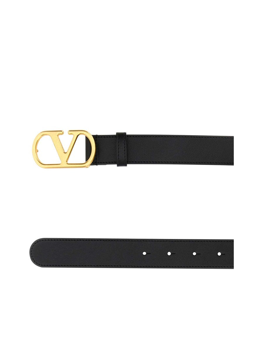 Valentino VLogo Signature Belt in White Cotton Nylon