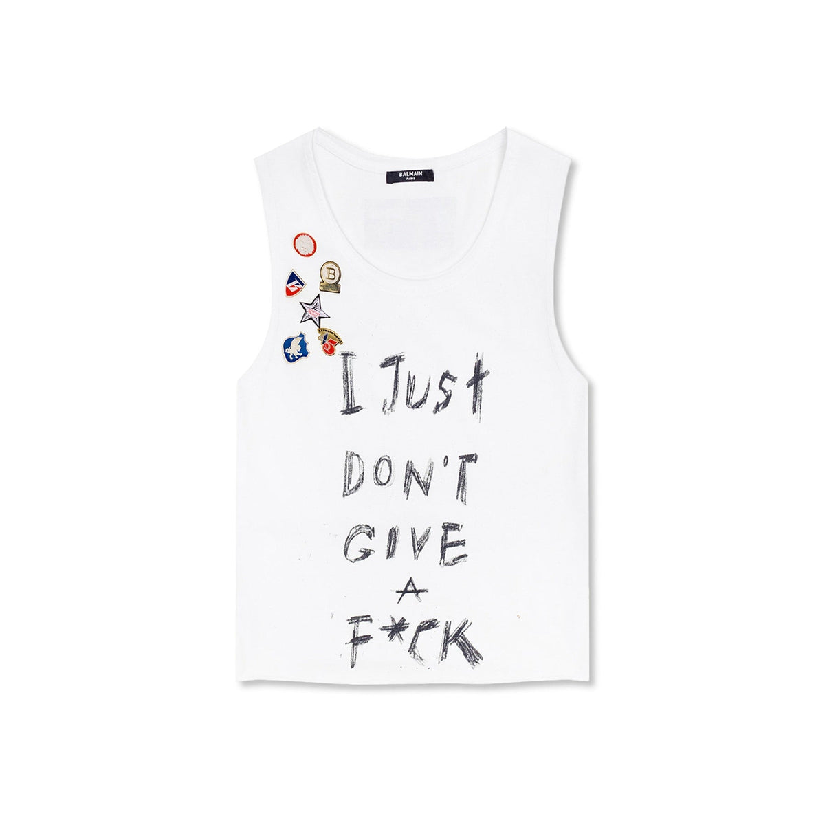 Balmain Printed Cotton Cropped T-Shirt