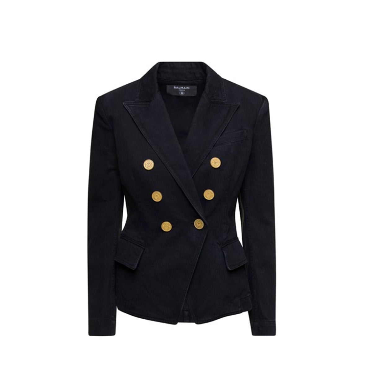 Balmain Double-Breasted Denim Blazer
