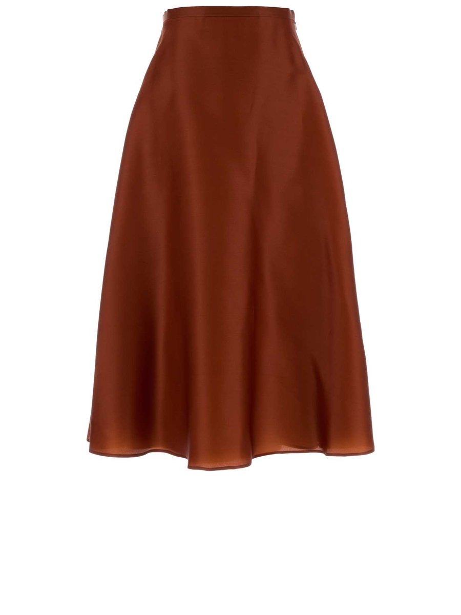 Alberta Ferretti Skirt in Orange Silk