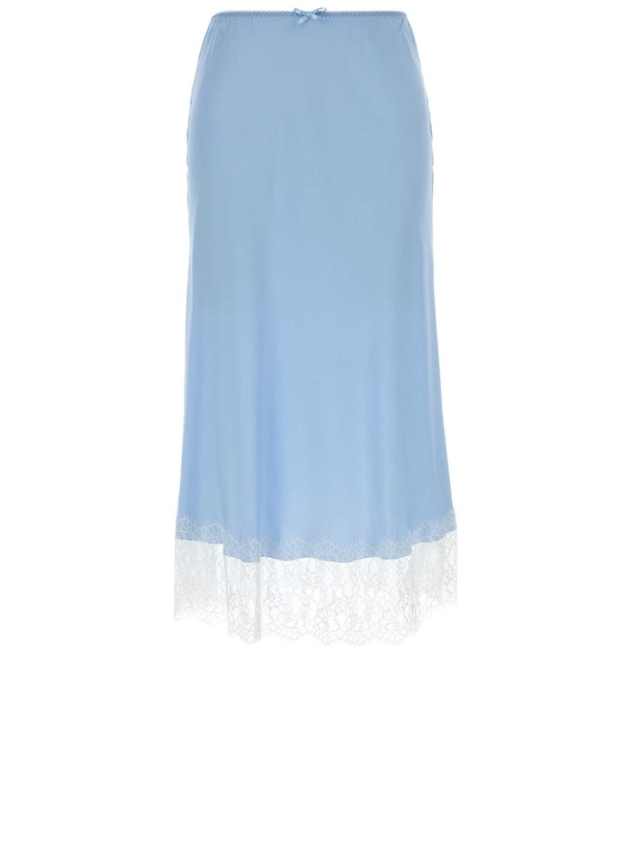 Moschino Skirt in Light Blue Acetate and Silk