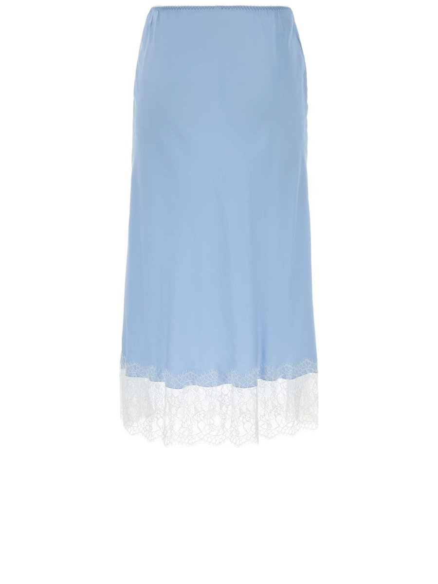 Moschino Skirt in Light Blue Acetate and Silk