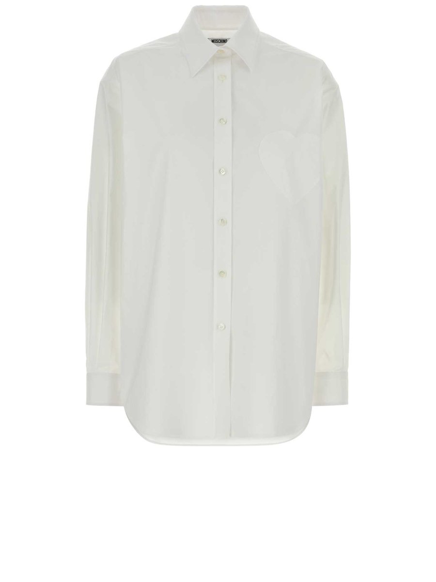 Moschino Shirt in White Cotton Elastane