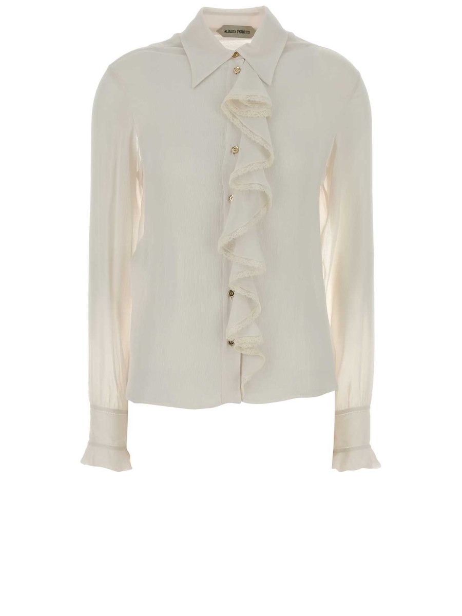 Alberta Ferretti Shirt in White Acetate and Silk