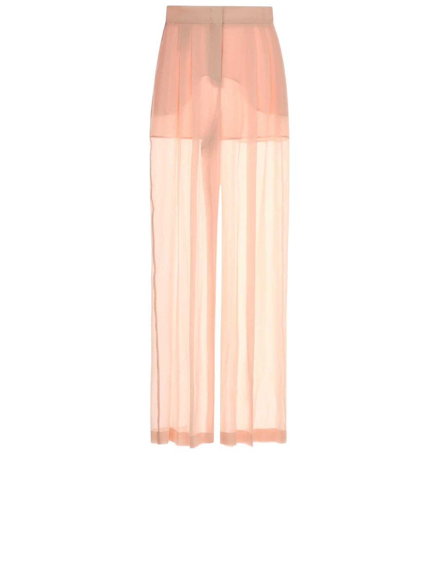 Alberta Ferretti Pants in Pink Silk