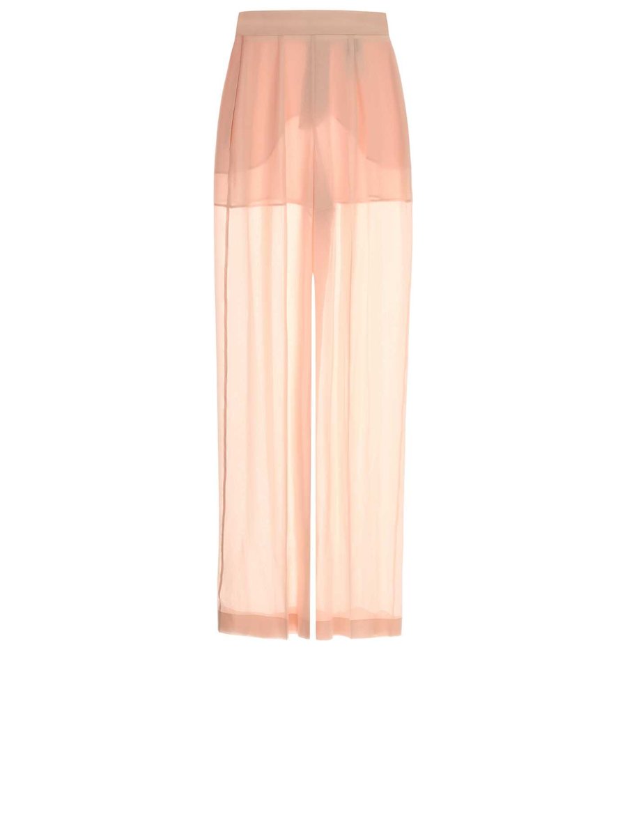 Alberta Ferretti Pants in Pink Silk