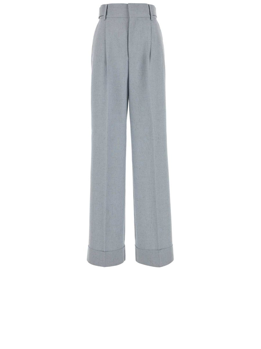 Alberta Ferretti Pants in Light Blue Viscose Blend