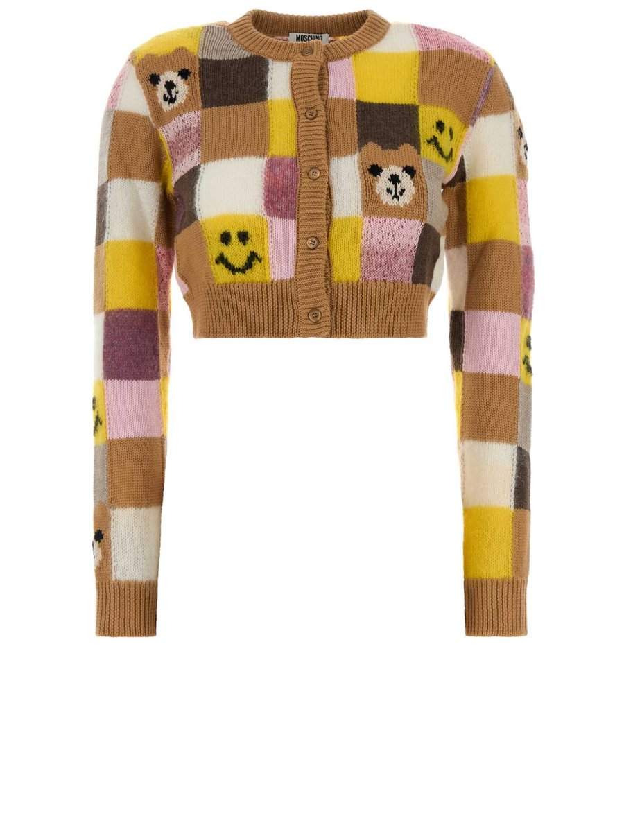 Moschino Cardigan in Printed Wool-Blend