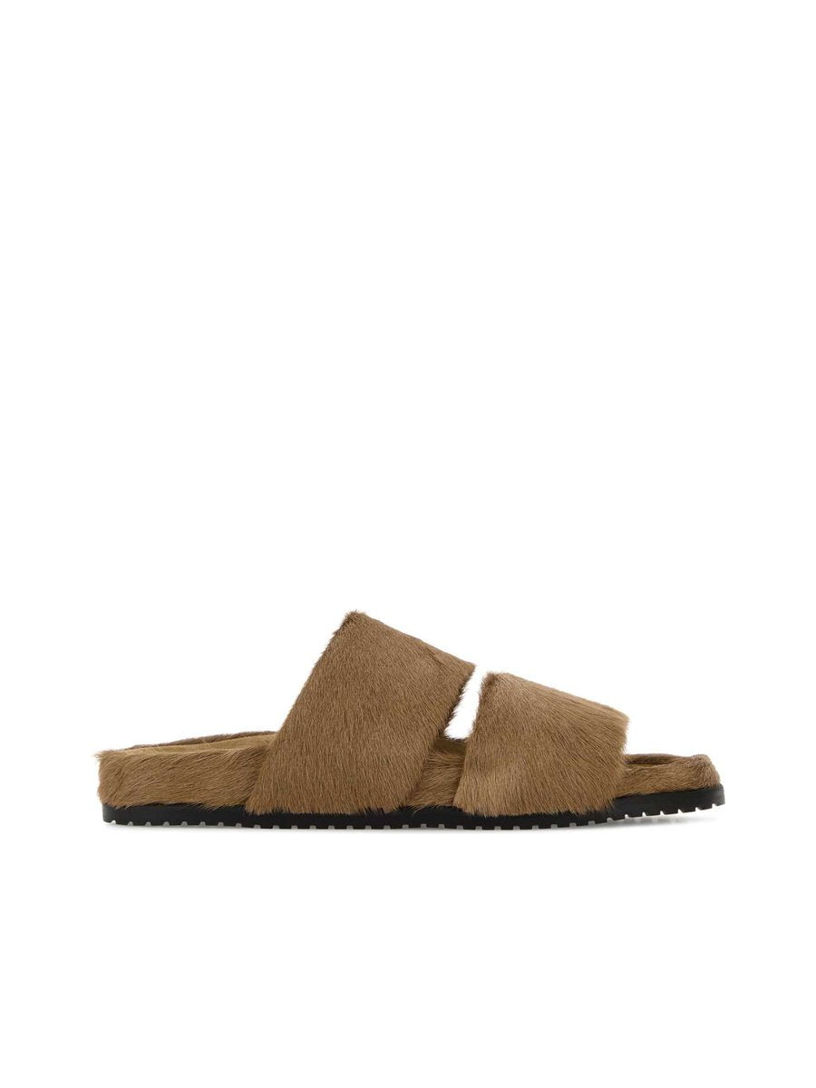 Dolce & Gabbana Slides in Camel Calf Hair