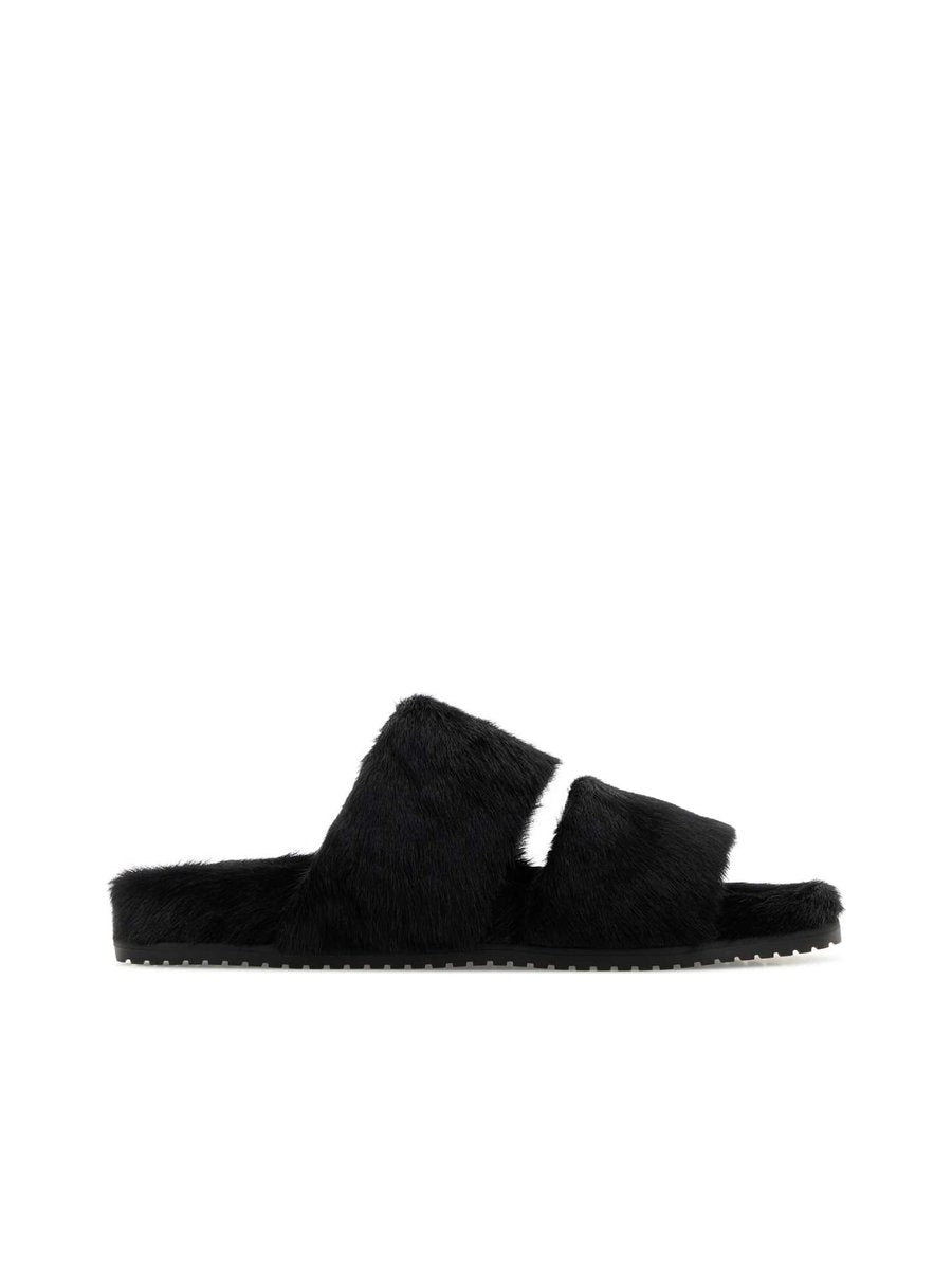 Dolce & Gabbana Slides in Black Calf Hair