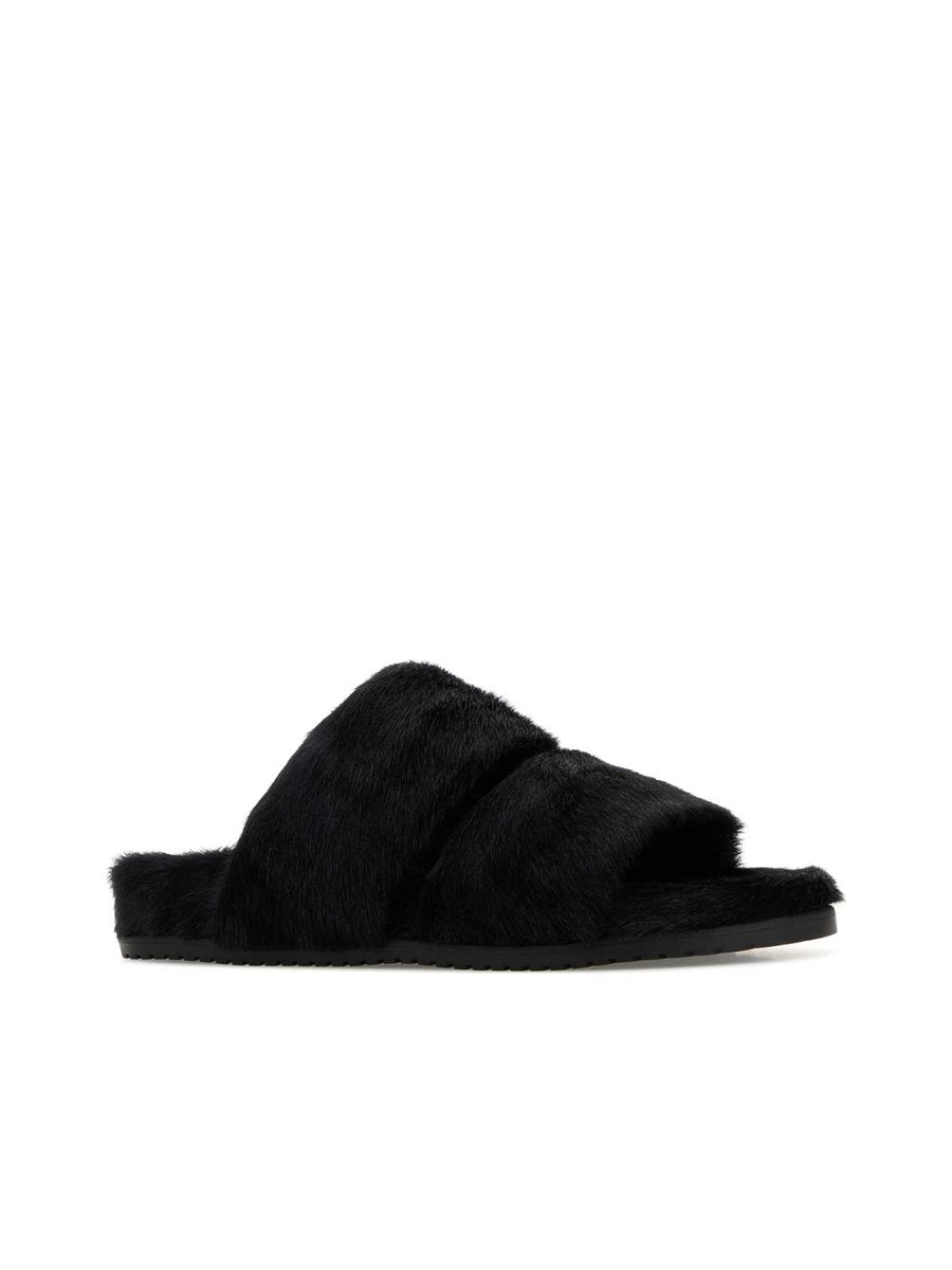 Dolce & Gabbana Slides in Black Calf Hair