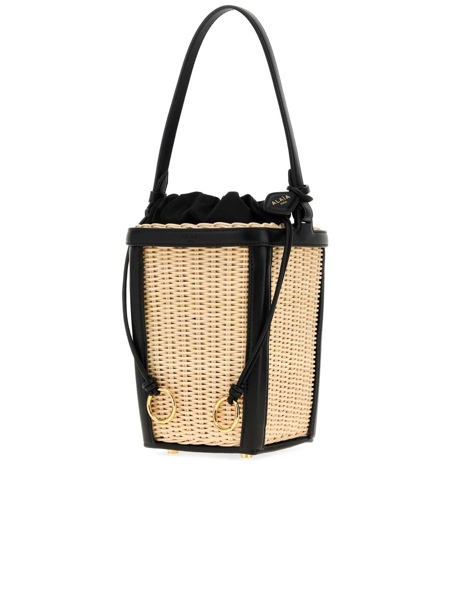 Alaïa Small Wicker Bucket Bag