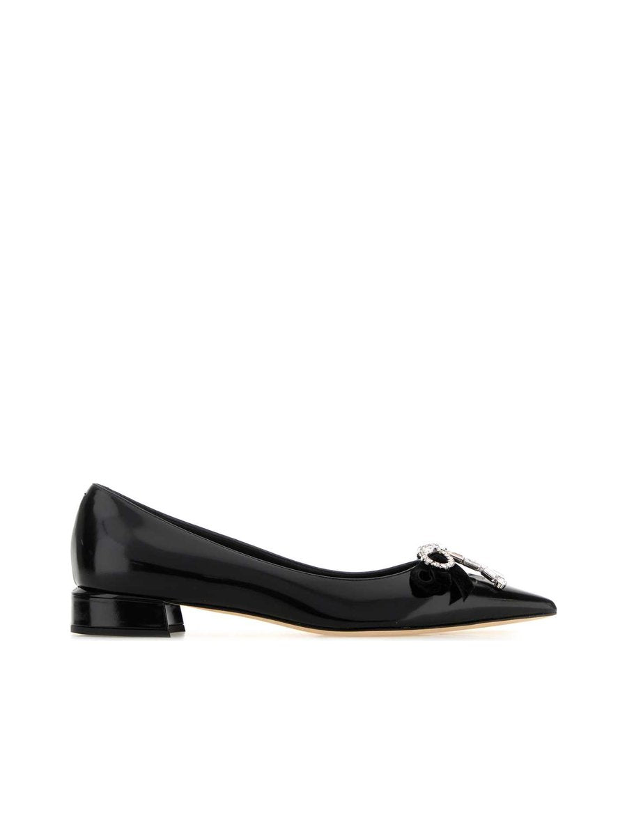 Jimmy Choo Auria Ballet Flats in Black Crystal Suede