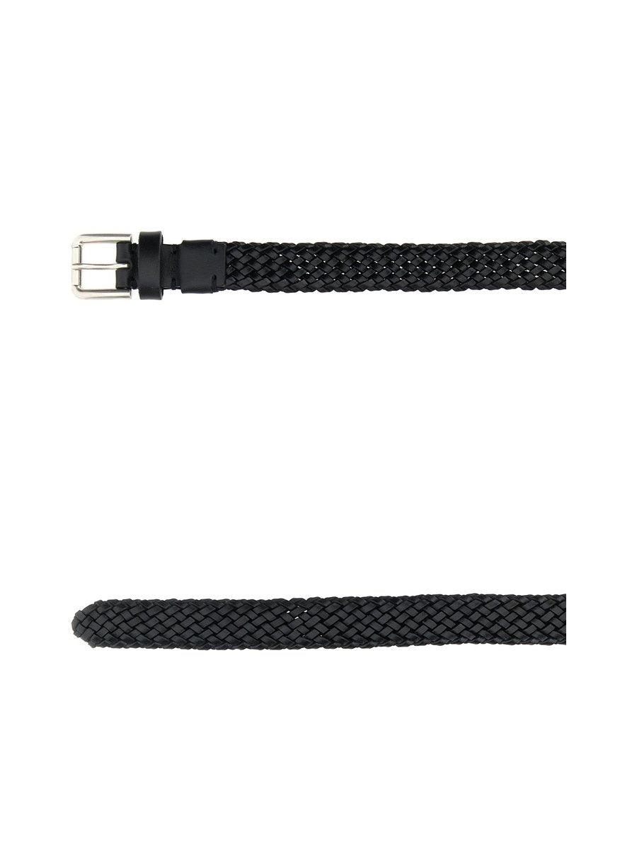 Dolce & Gabbana Woven Belt in Black Leather