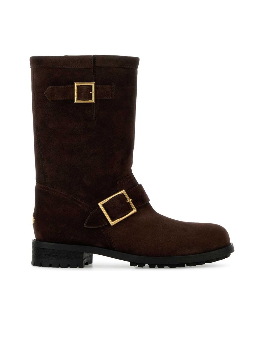 Jimmy Choo Biker Mid Boots in Brown Suede