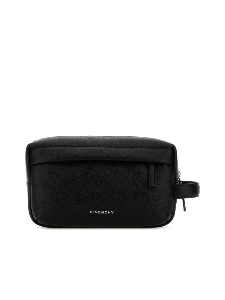 Givenchy Essential Toilet Pouch in Black Calf Leather