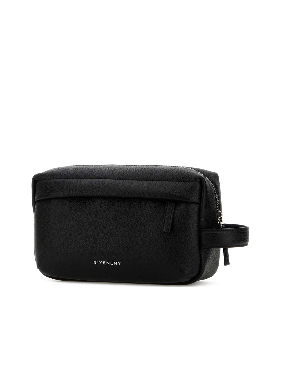 Givenchy Essential Toilet Pouch in Black Calf Leather