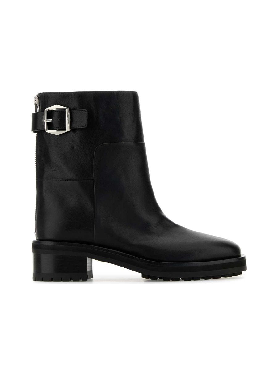Jimmy Choo Brooklyn Ankle Boots in Black Calf Leather