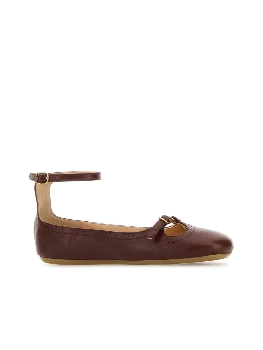 Chloé X Misty Shoes in Brown Leather
